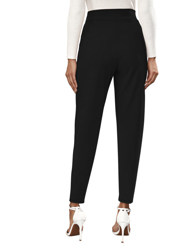Polyester Black Solid Pant - Image 5