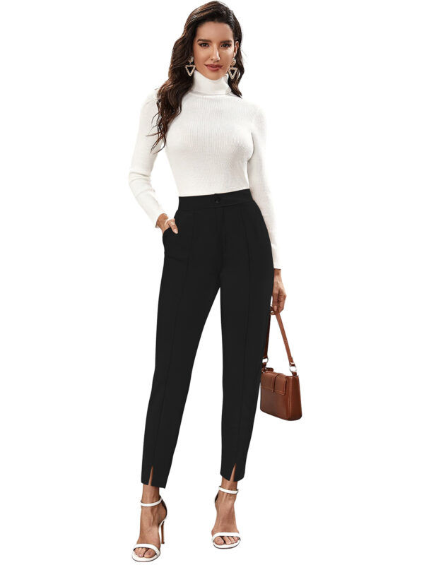 Polyester Black Solid Pant - Image 6