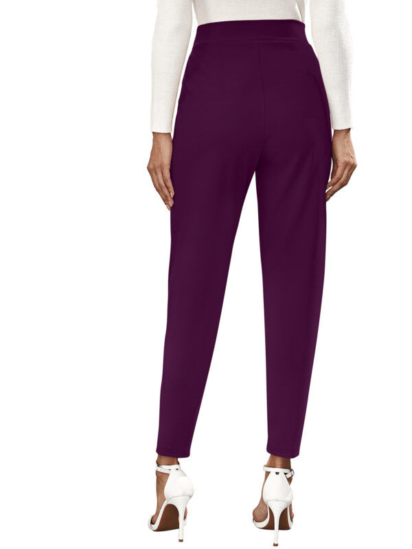 Women’s Polyester Knitting Wine Color Pant - Image 5
