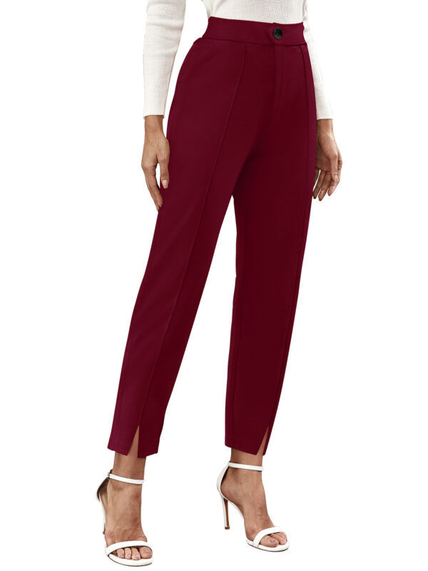 Women’s Maroon Color Polyester Knitting Pant - Image 3