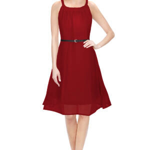 Georgette sleeveless Maroon dress