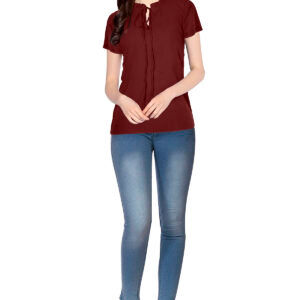 Maroon Short Partyware Top