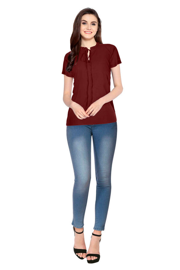 Maroon Short Partyware Top