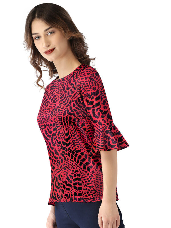 Stylish round neck top in Gajari Color - Image 5