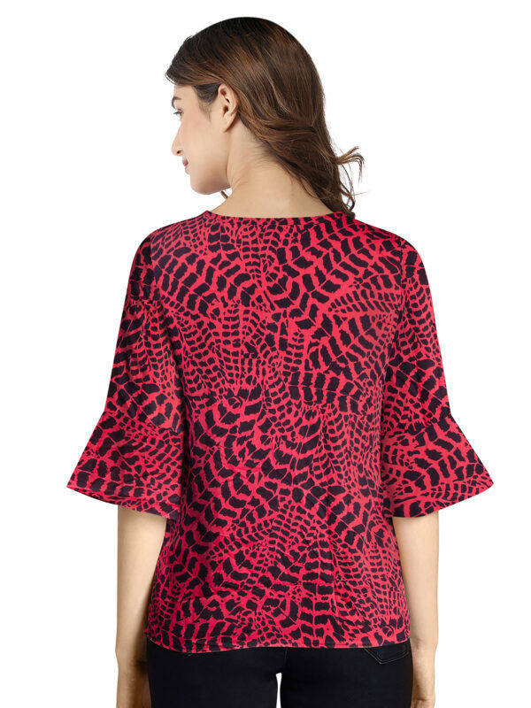 Stylish round neck top in Gajari Color - Image 3