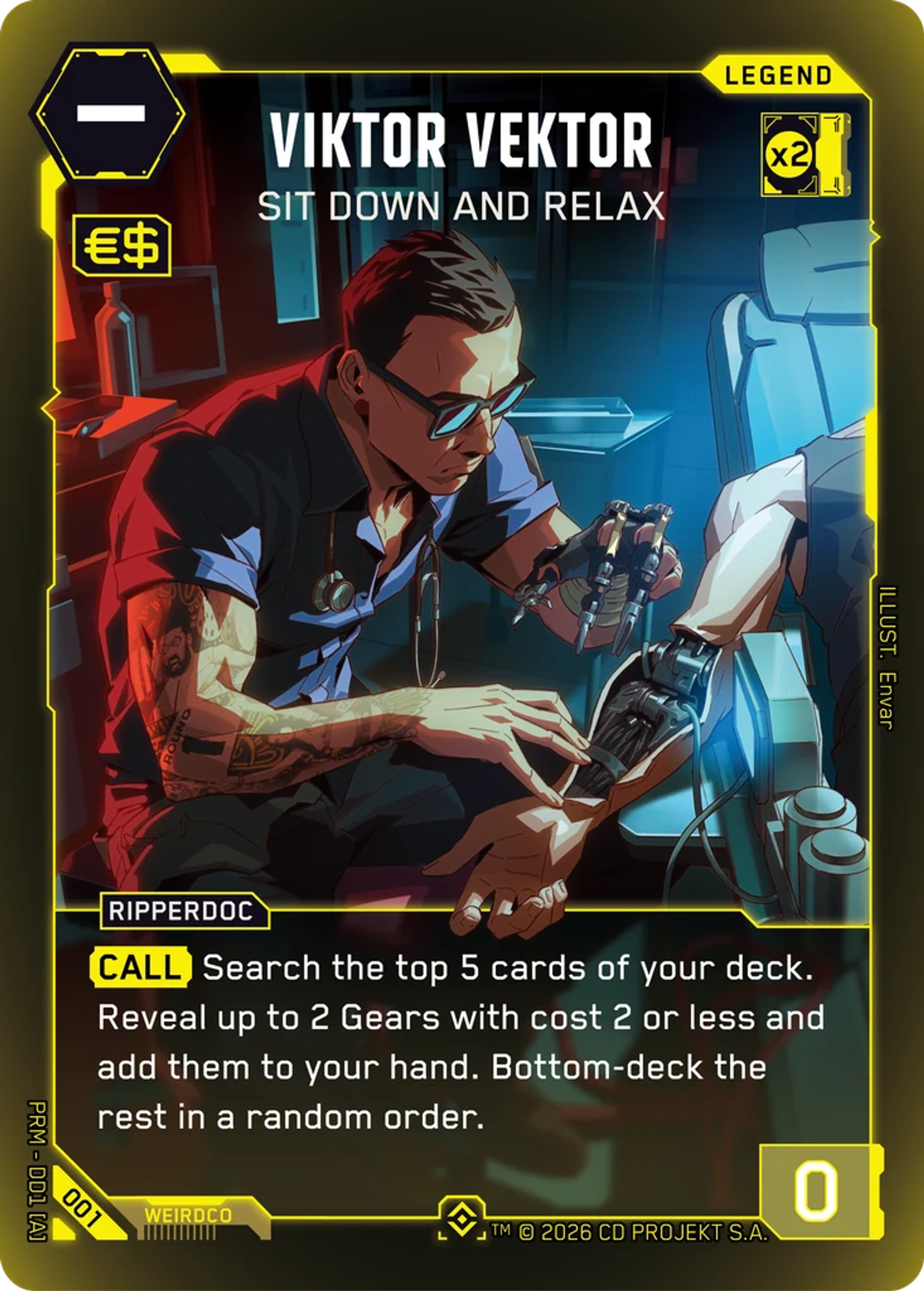 Viktor Vektor - Sit Down and Relax — Merc Demo Deck — Cyberpunk TCG