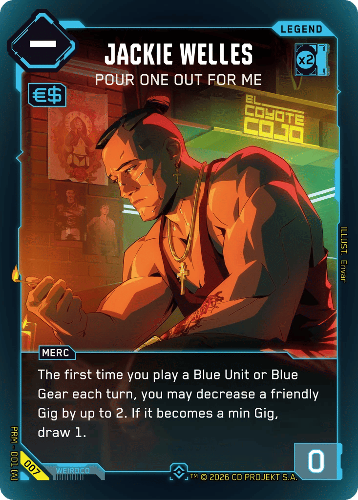 Jackie Welles - Pour One Out For Me — Merc Demo Deck — Cyberpunk TCG