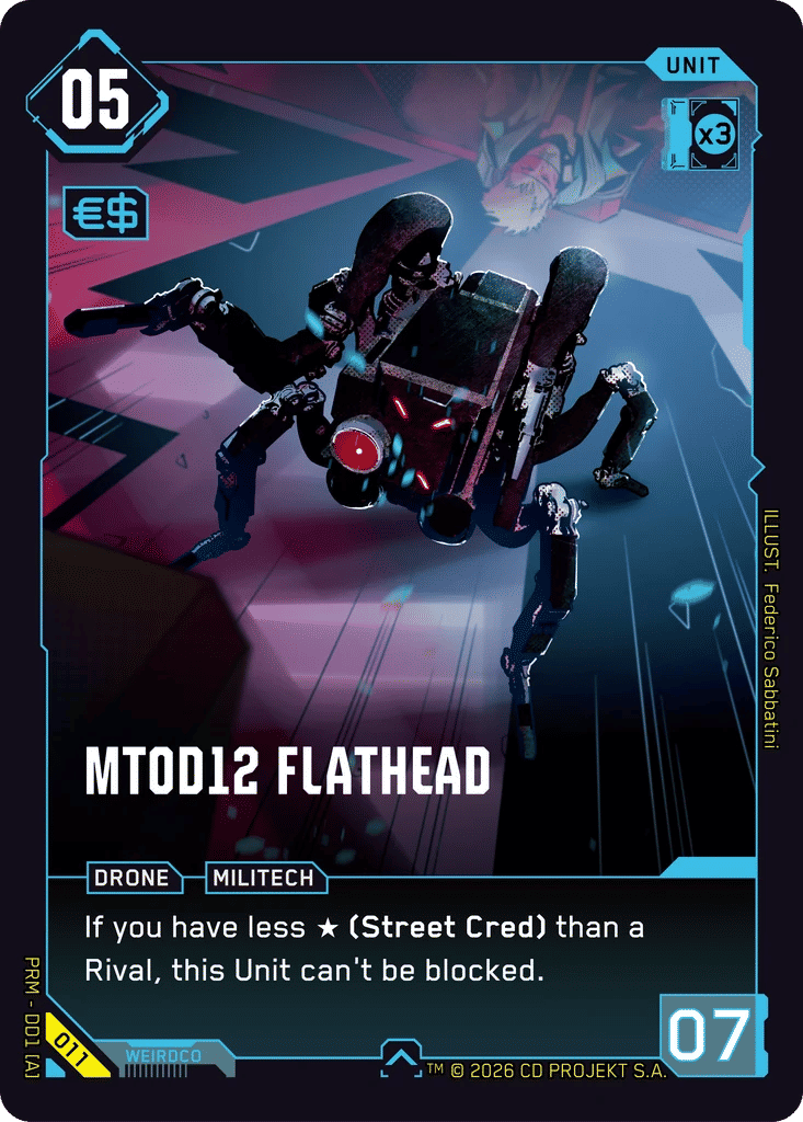 MT0D12 Flathead — Merc Demo Deck — Cyberpunk TCG