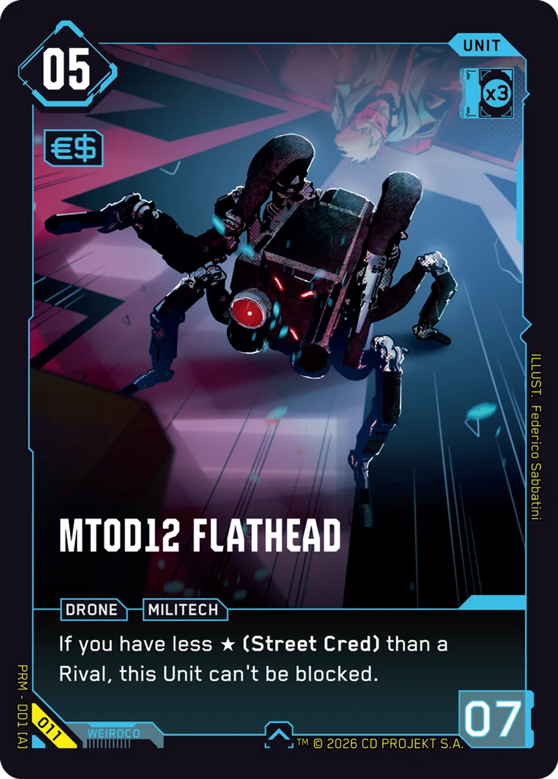 MT0D12 Flathead — Merc Demo Deck — Cyberpunk TCG