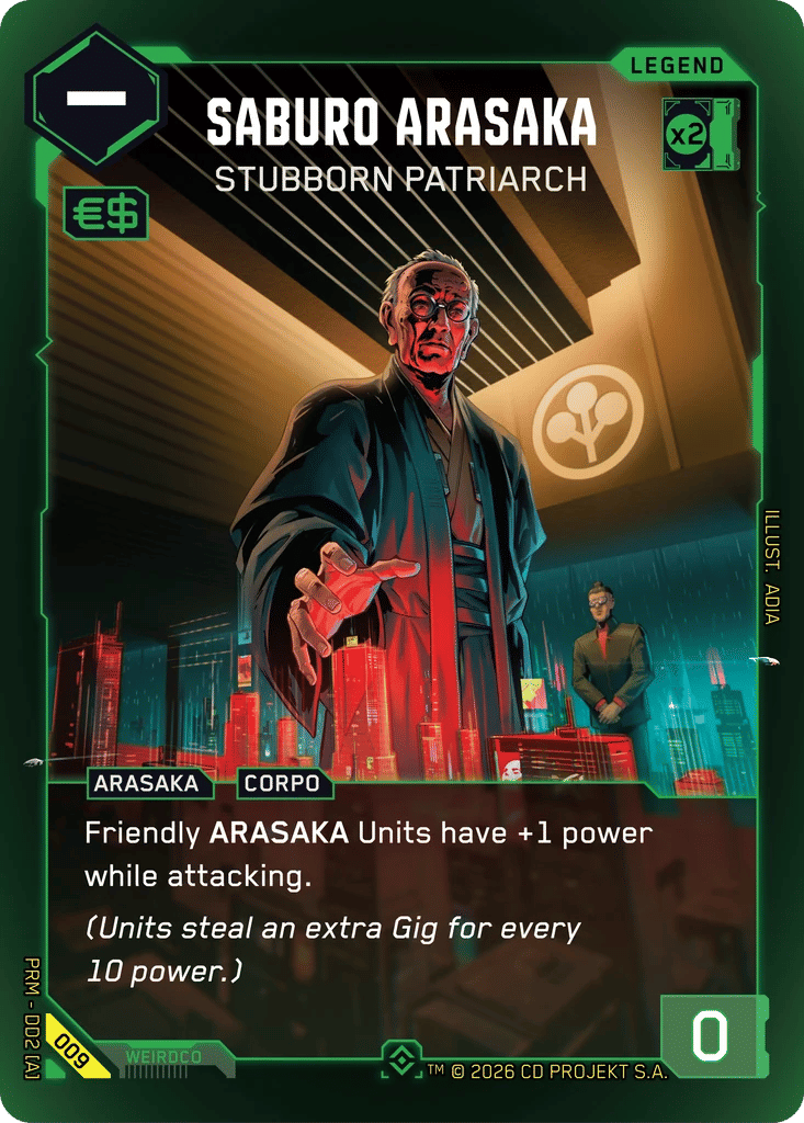 Saburo Arasaka - Stubborn Patriarch — Arasaka Demo Deck — Cyberpunk TCG