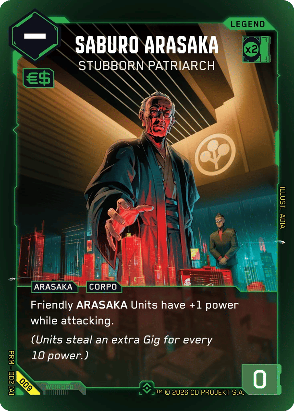 Saburo Arasaka - Stubborn Patriarch from Arasaka Demo Deck - Cyberpunk TCG