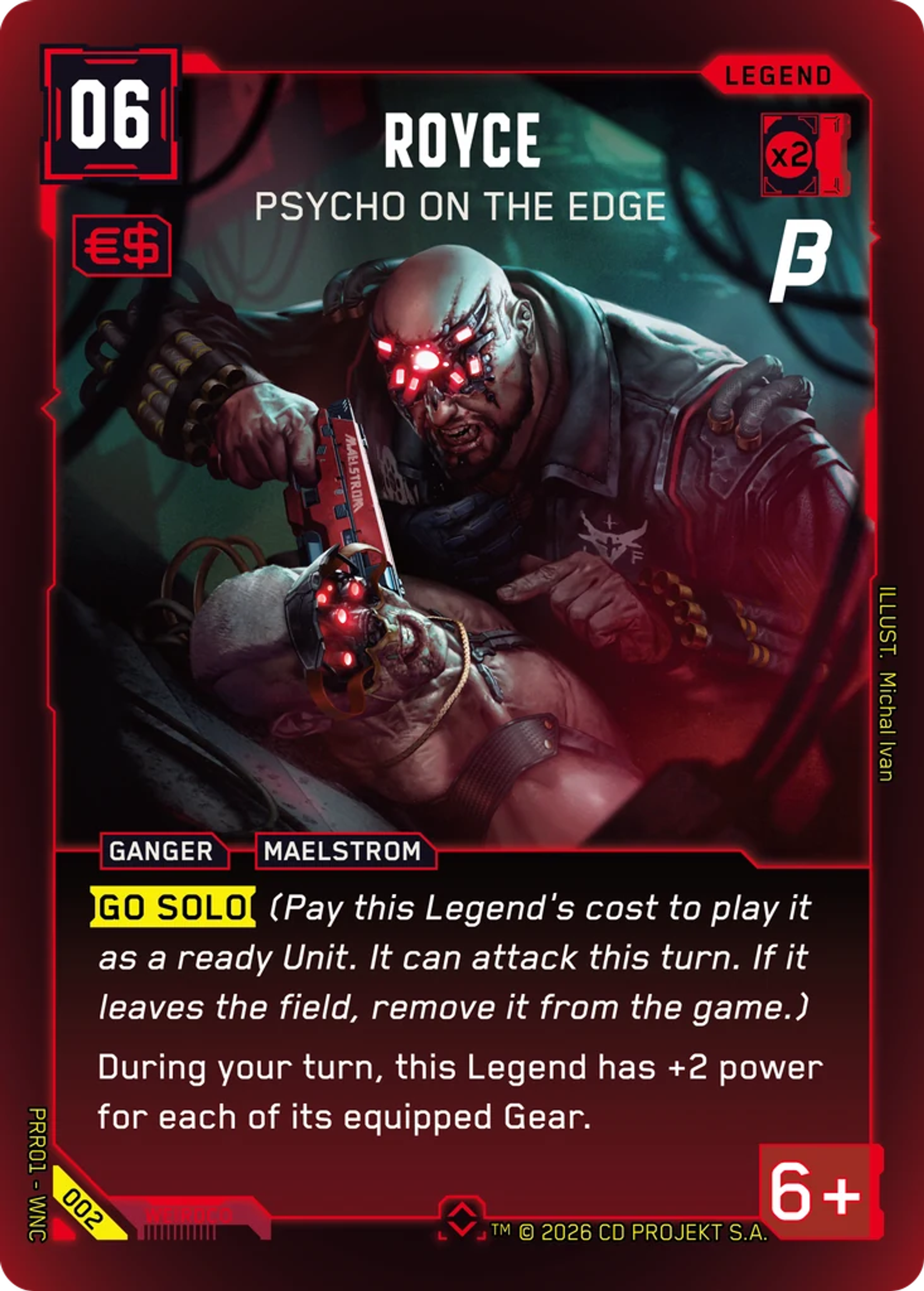 Royce - Psycho on the Edge — Pre-Release Beta — Cyberpunk TCG