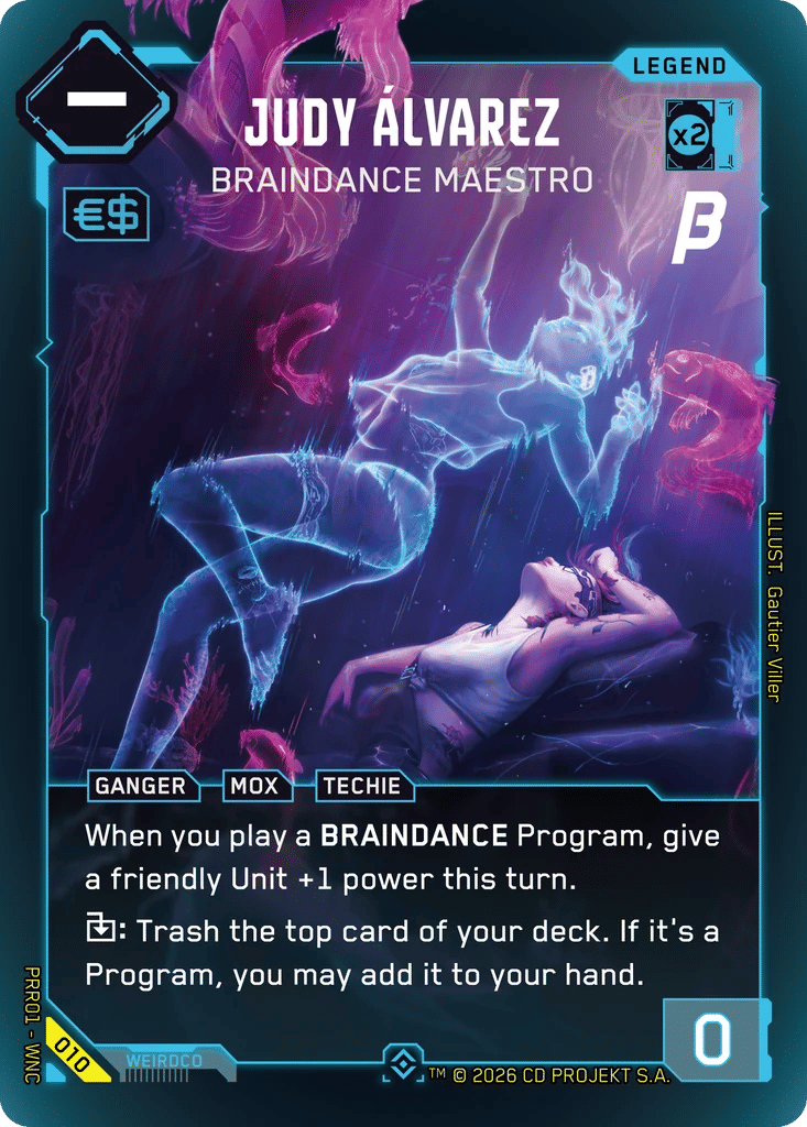 Judy Alvarez - Braindance Maestro — Pre-Release Beta — Cyberpunk TCG