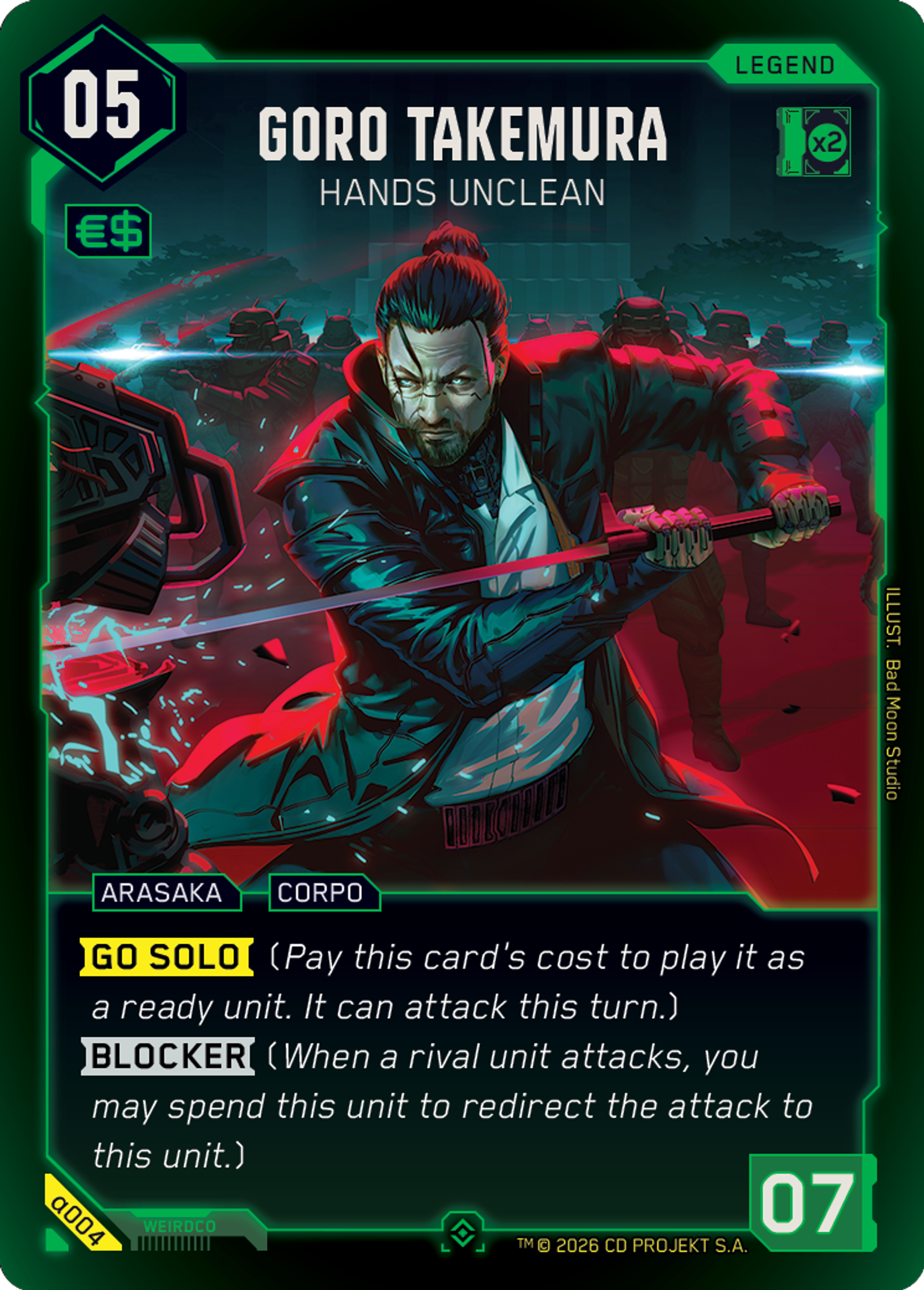 Goro Takemura - Hands Unclean — Alpha Kit Set — Cyberpunk TCG