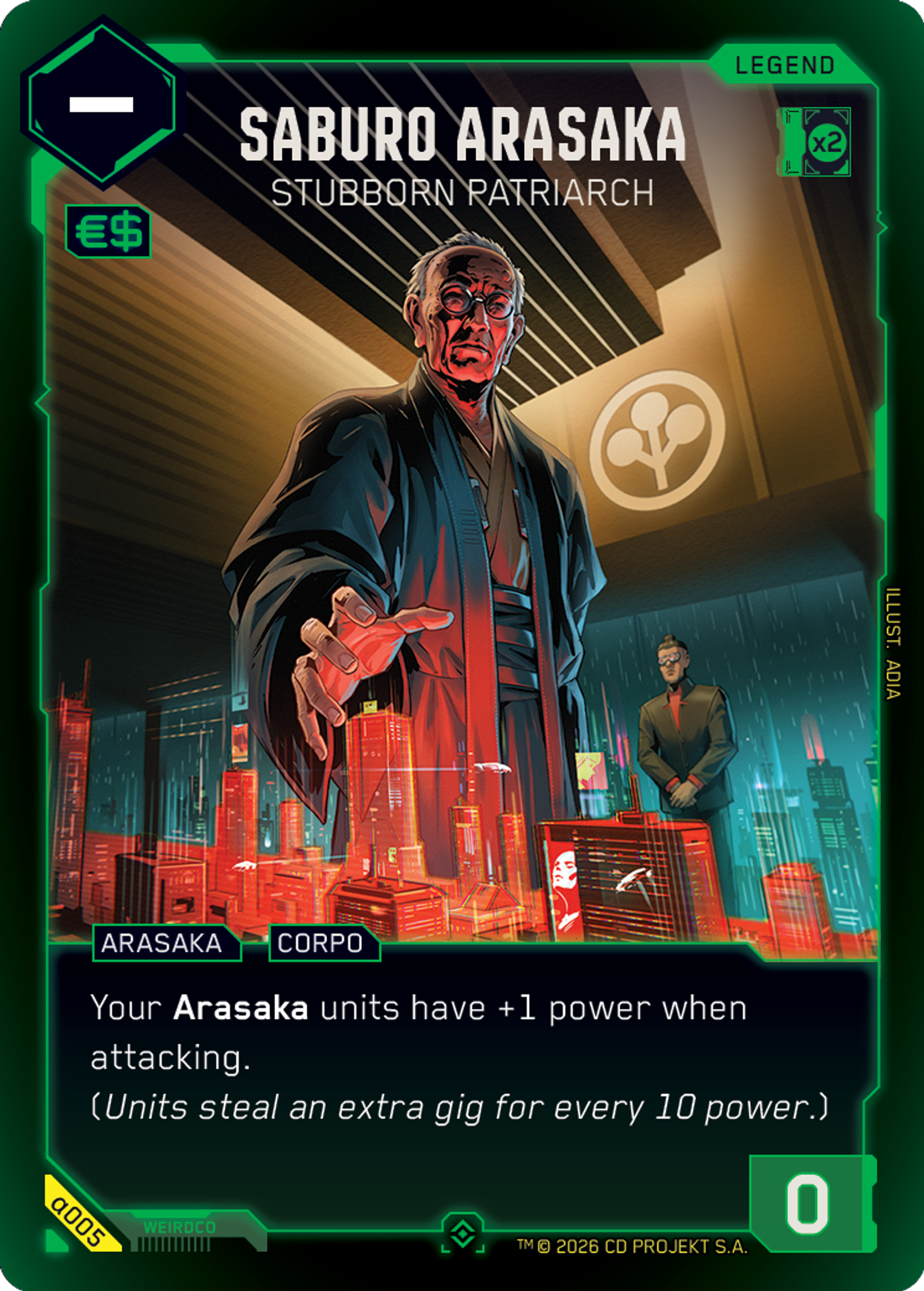 Saburo Arasaka - Stubborn Patriach — Alpha Kit Set — Cyberpunk TCG