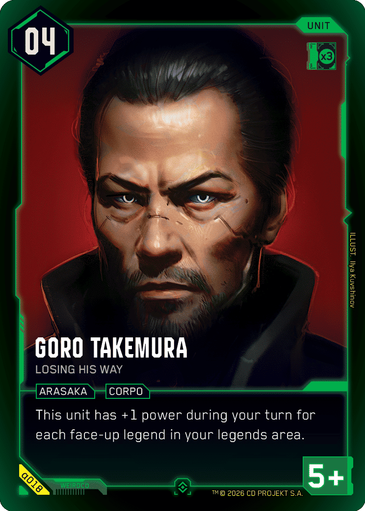 Goro Takemura - Losing His Way — Alpha Kit Set — Cyberpunk TCG