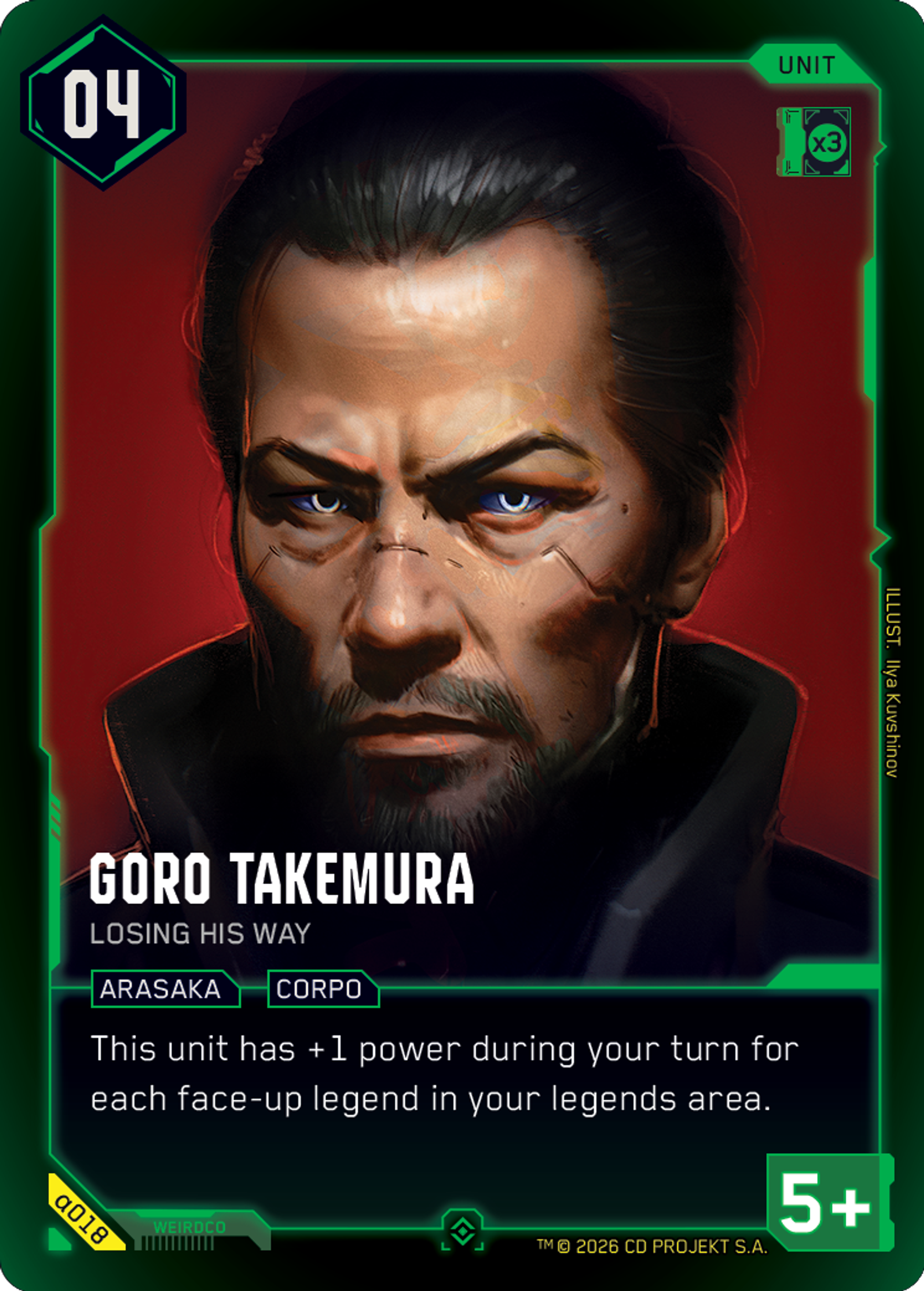 Goro Takemura - Losing His Way — Alpha Kit Set — Cyberpunk TCG