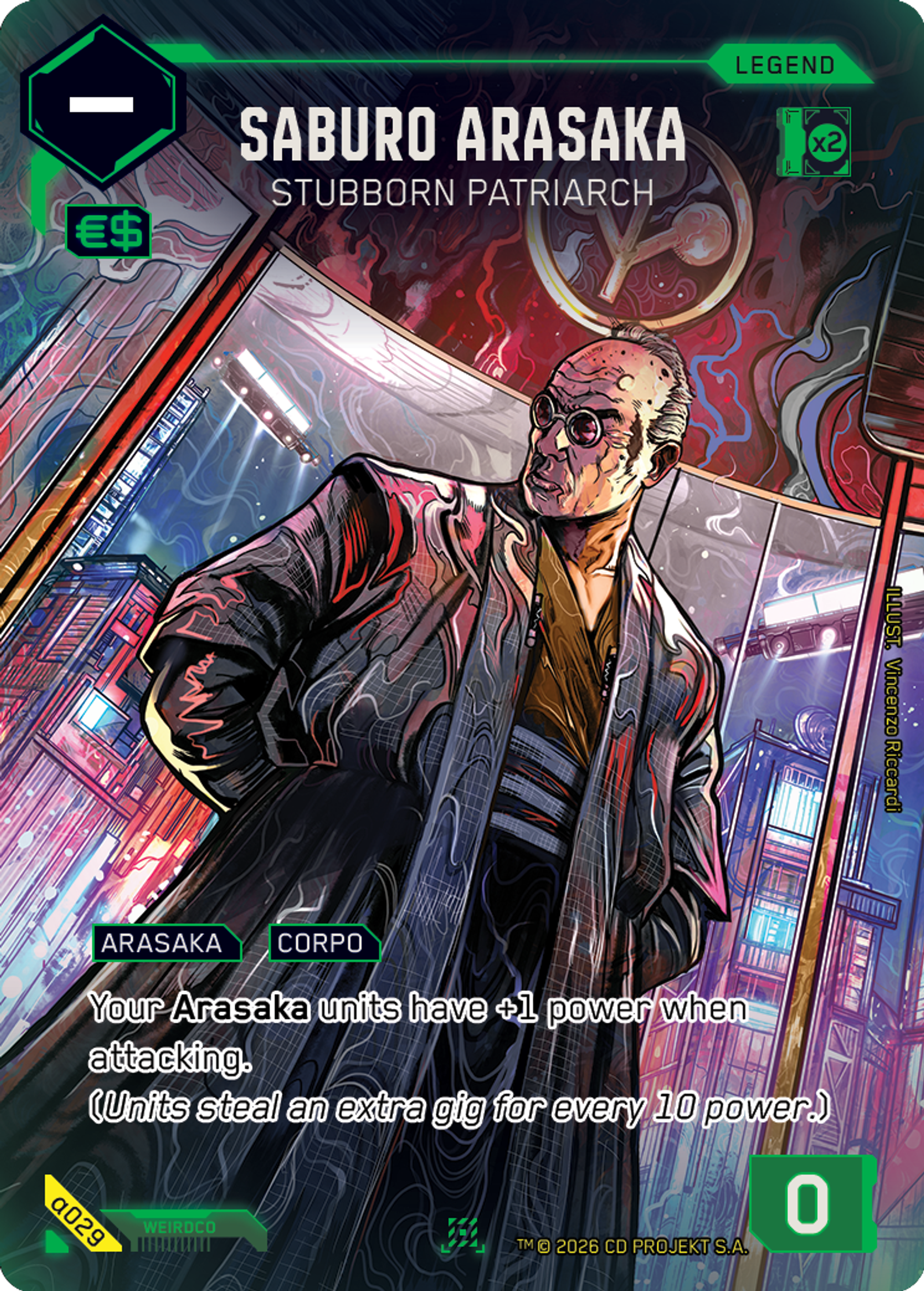 Saburo Arasaka - Stubborn Patriach — Alpha Kit Set — Cyberpunk TCG