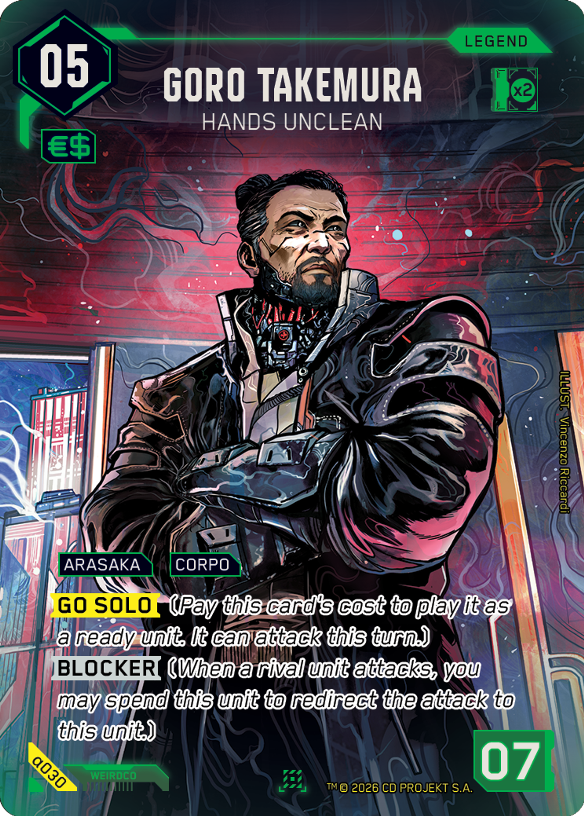 Goro Takemura - Hands Unclean — Alpha Kit Set — Cyberpunk TCG