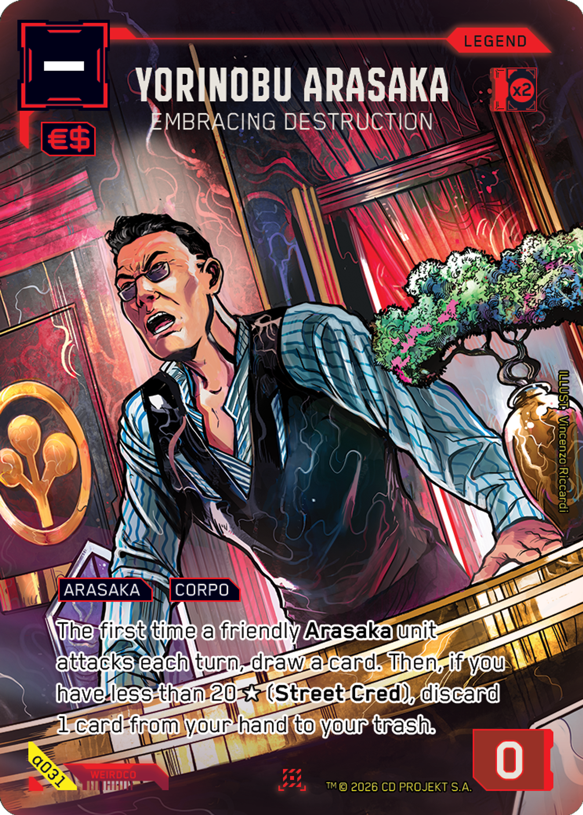 Yorinobu Arasaka - Embracing Destruction — Alpha Kit Set — Cyberpunk TCG