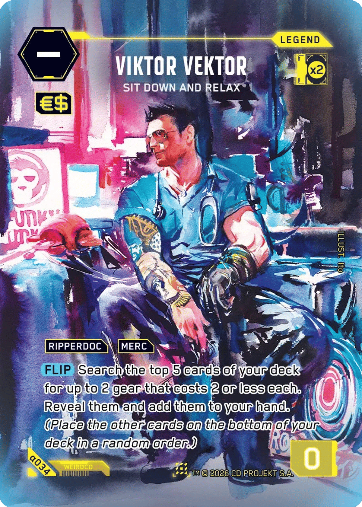 Viktor Vektor - Sit Down and Relax from Alpha Kit Set - Cyberpunk TCG