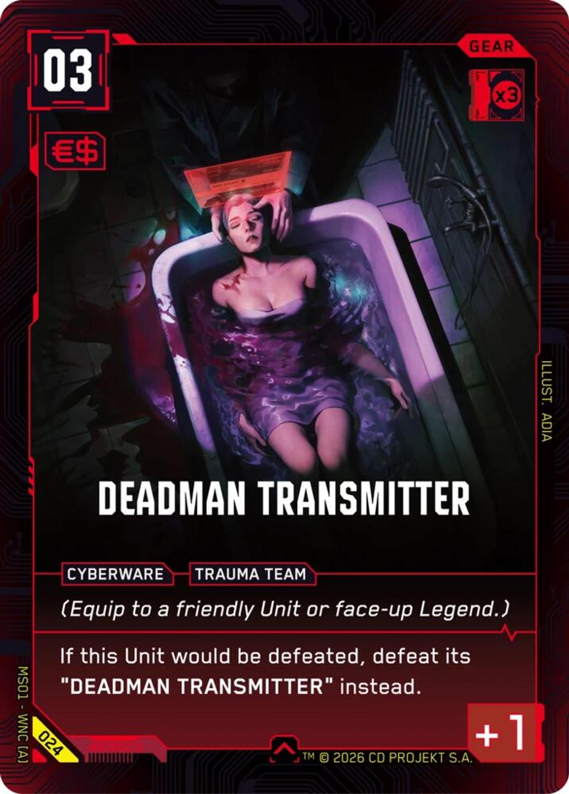 Deadman Transmitter — Welcome to Night City - Retail — Cyberpunk TCG