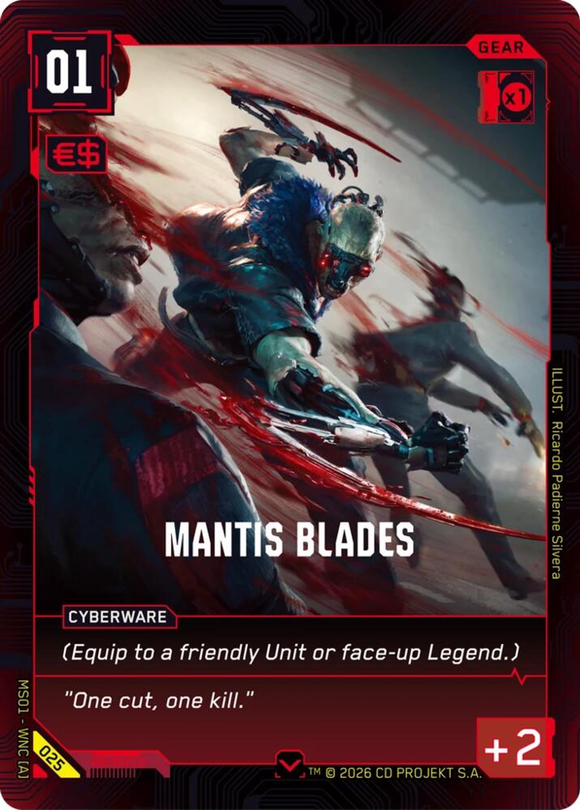 Mantis Blades — Welcome to Night City - Retail — Cyberpunk TCG