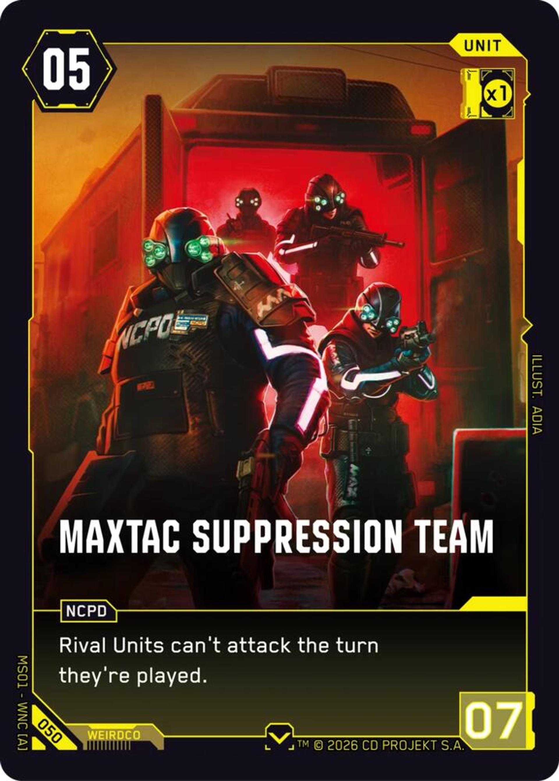 MaxTac Suppression Team — Welcome to Night City - Retail — Cyberpunk TCG