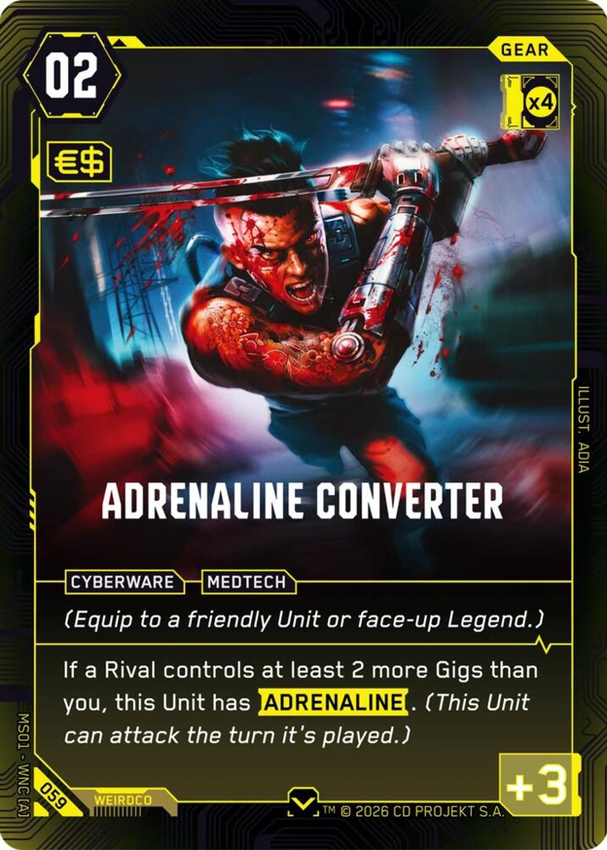 Adrenaline Converter from Welcome to Night City - Retail - Cyberpunk TCG