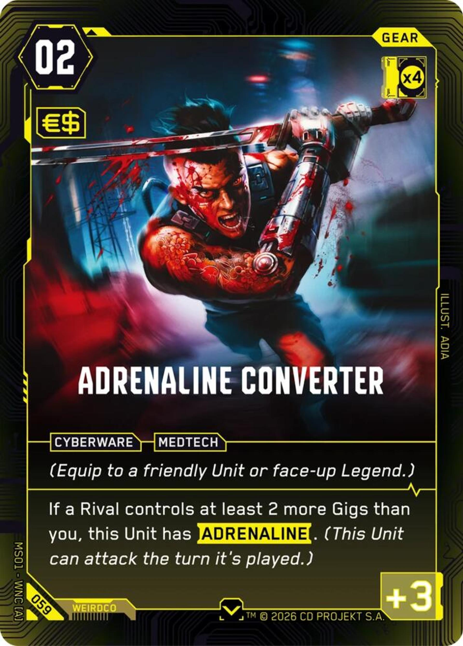 Adrenaline Converter — Welcome to Night City - Retail — Cyberpunk TCG