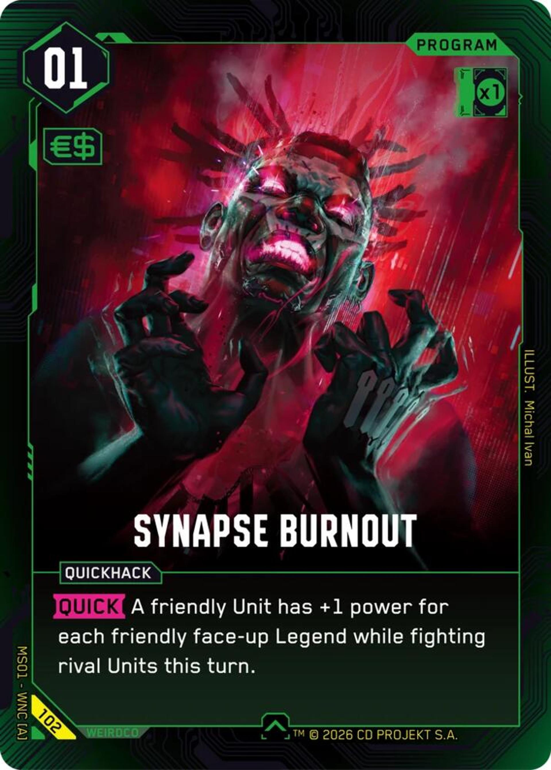 Synapse Burnout — Welcome to Night City - Retail — Cyberpunk TCG