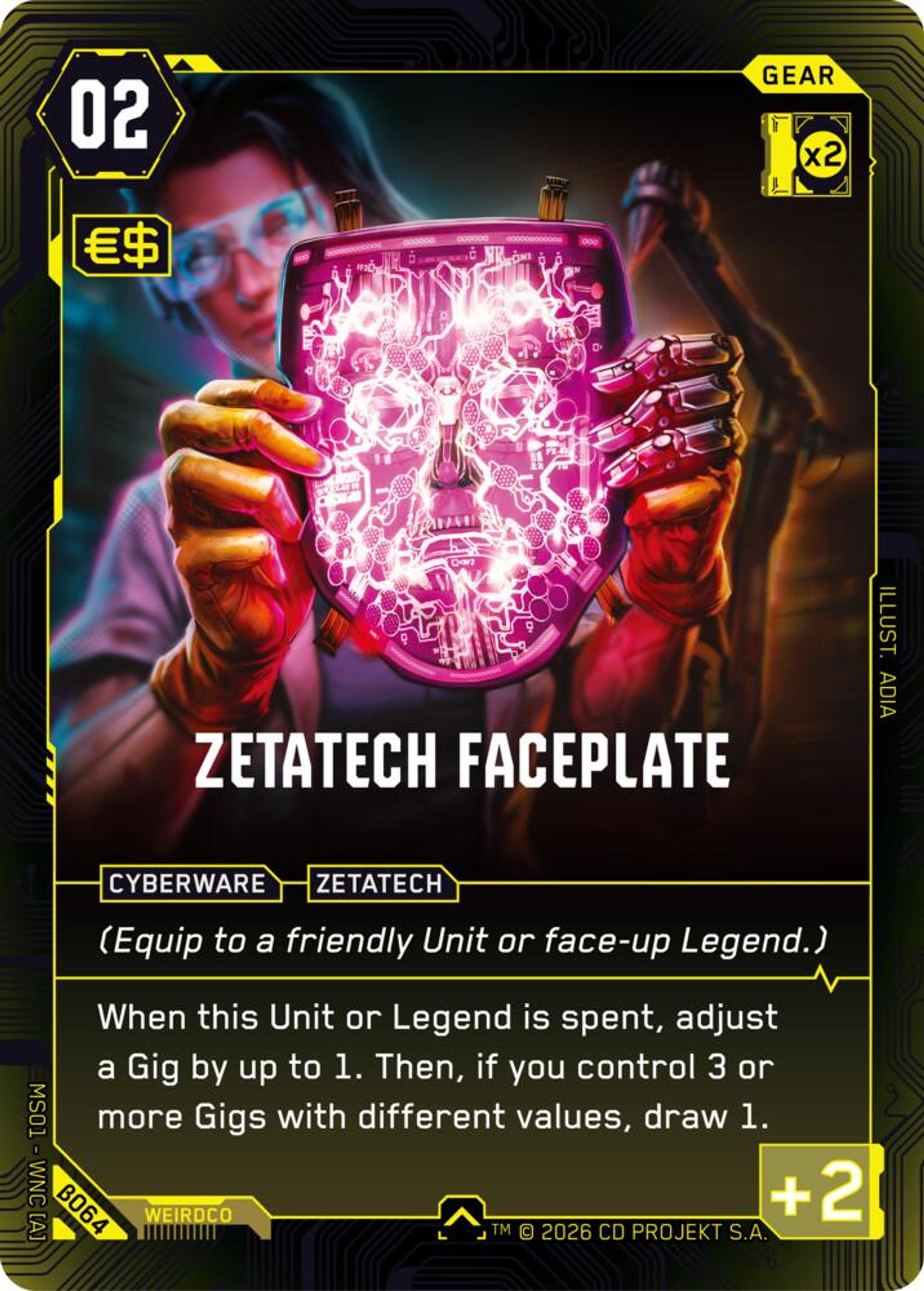 Zetatech Faceplate — Welcome to Night City - Beta — Cyberpunk TCG