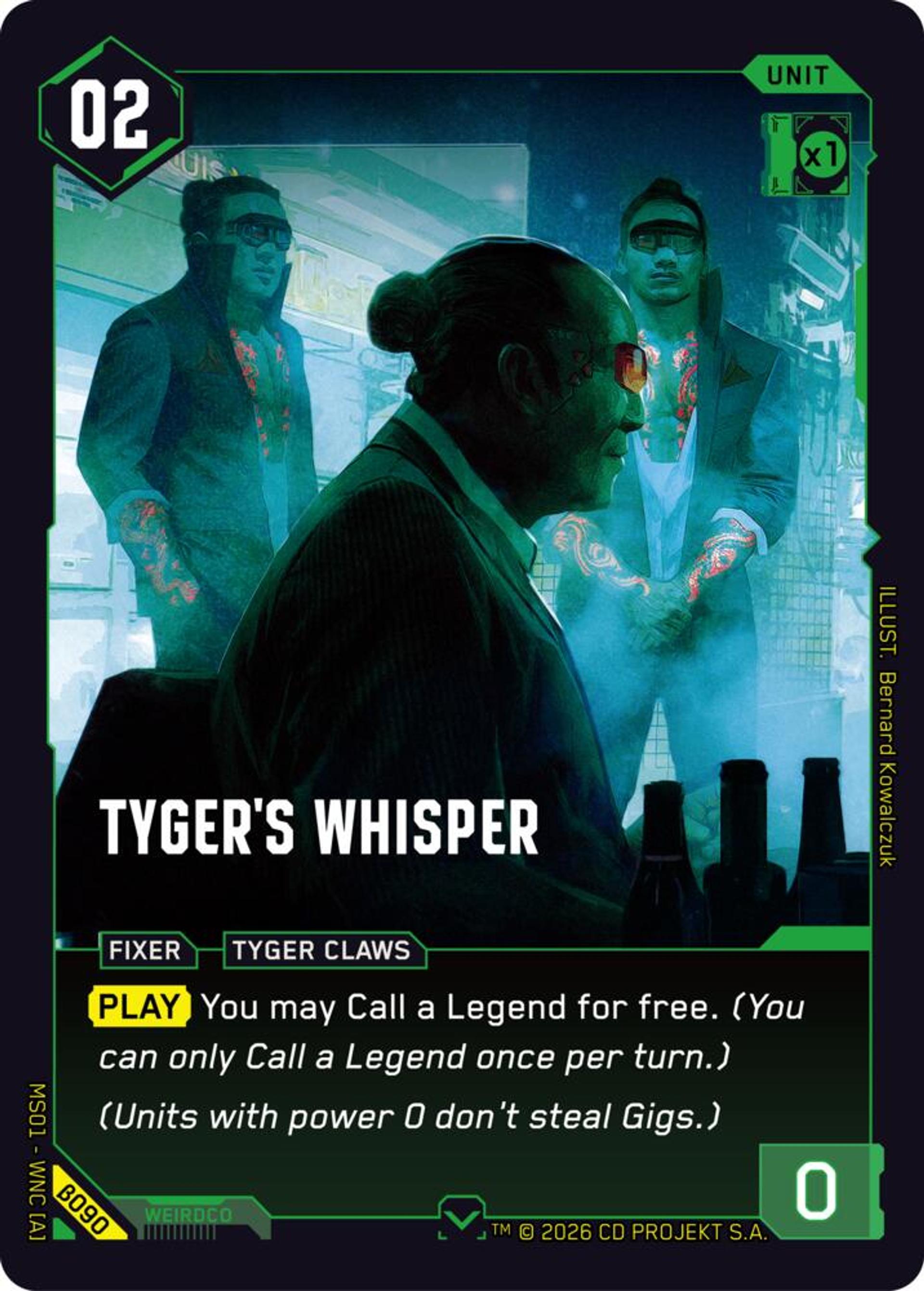 Tyger's Whisper — Welcome to Night City - Beta — Cyberpunk TCG