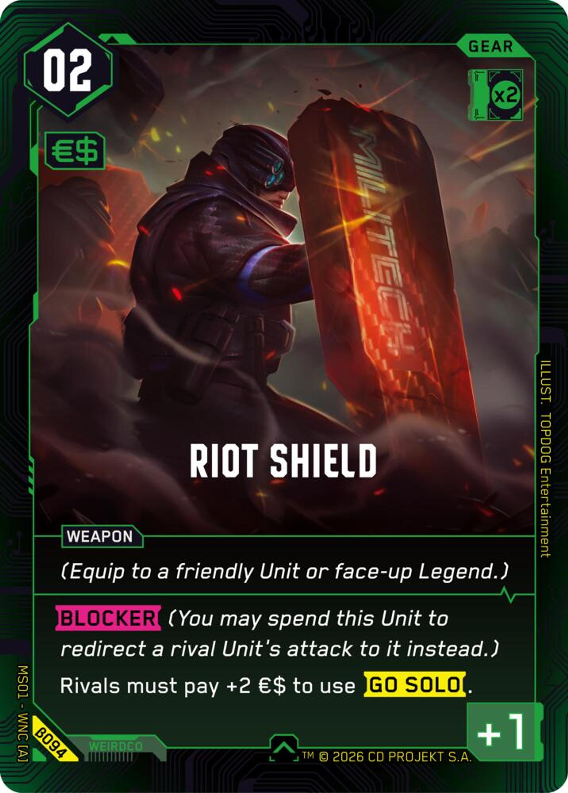 Riot Shield — Welcome to Night City - Beta — Cyberpunk TCG