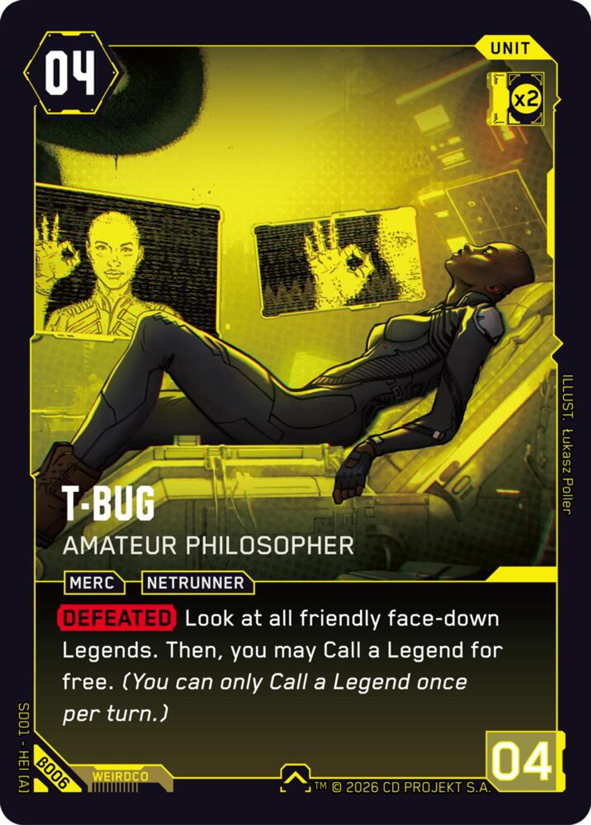 T-Bug - Amateur Philosopher — The Heist - Beta Starter Deck — Cyberpunk TCG