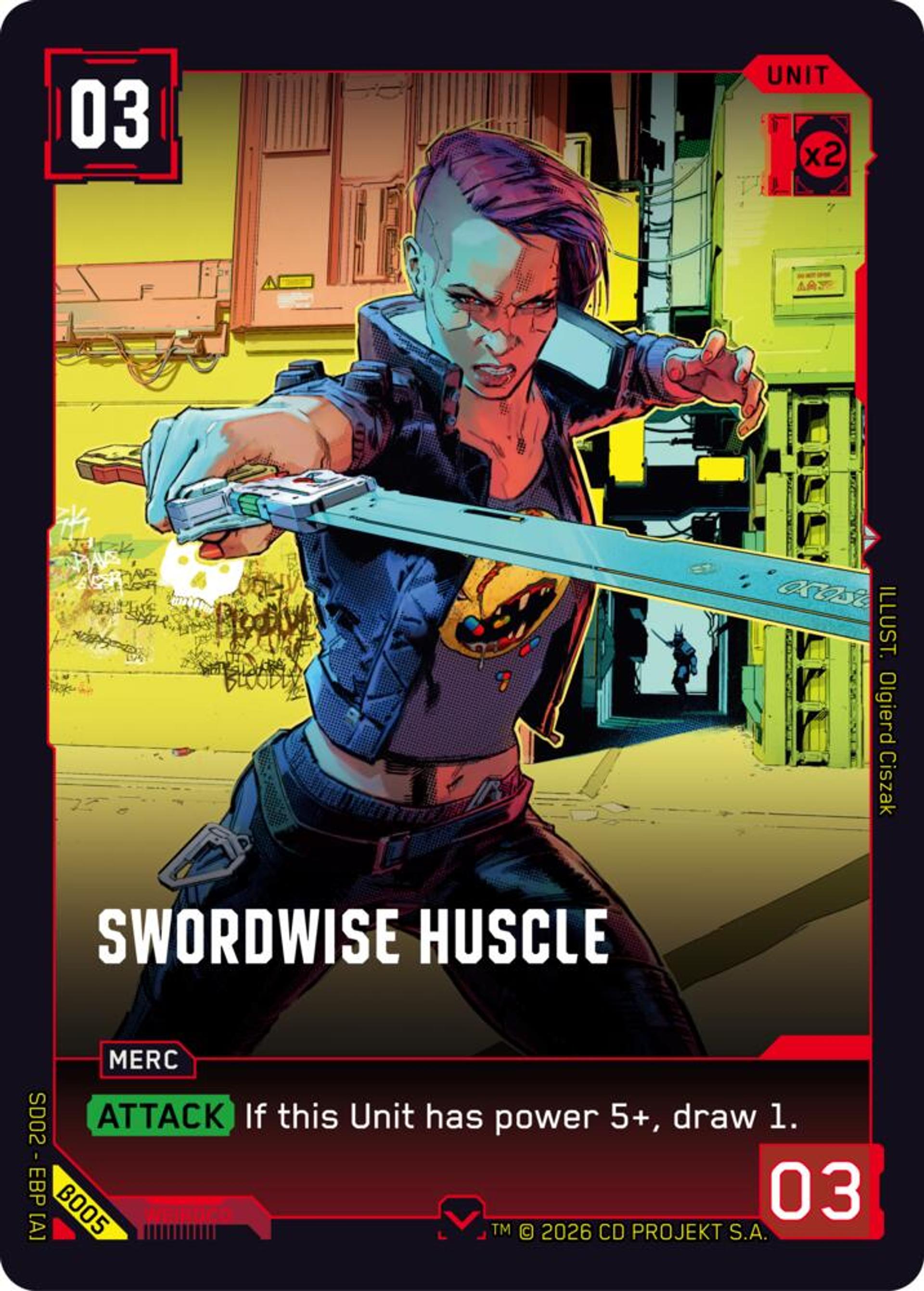 Swordwise Huscle — Embracing Power - Beta Starter Deck — Cyberpunk TCG