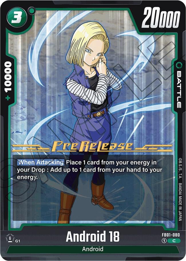 Android 18 - FB01-080 — Awakened Pulse Pre-Release Cards — Dragon Ball Super: Fusion World