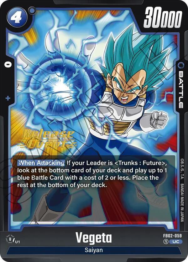 Vegeta - FB02-059 — Blazing Aura Release Event Cards — Dragon Ball Super: Fusion World