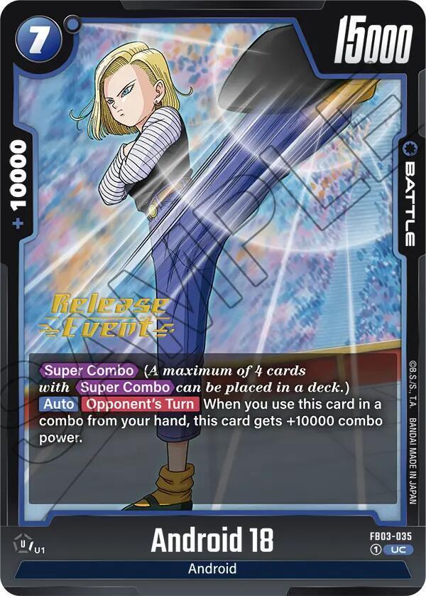 Android 18 — Raging Roar Release Event Cards — Dragon Ball Super: Fusion World
