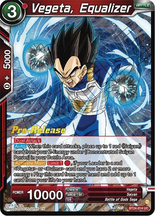 Vegeta, Equalizer — Beyond Generations Pre-Release Cards — Dragon Ball Super: Masters