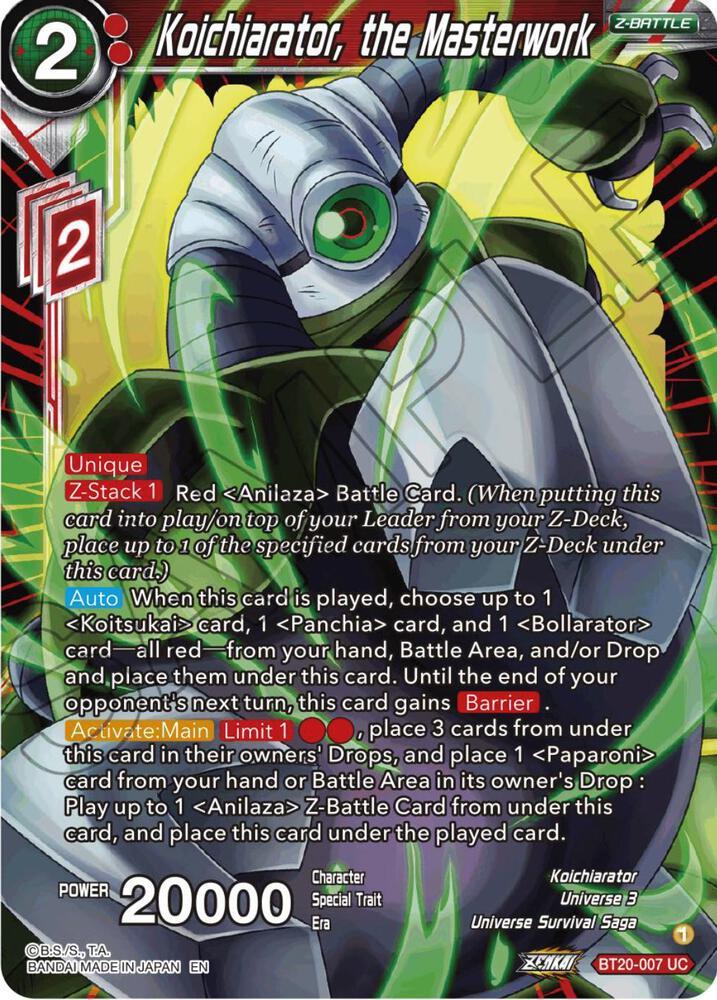 Koichiarator, the Masterwork — Power Absorbed — Dragon Ball Super: Masters