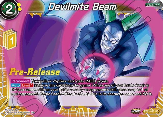 Devilmite Beam — Critical Blow Pre-Release Cards — Dragon Ball Super: Masters