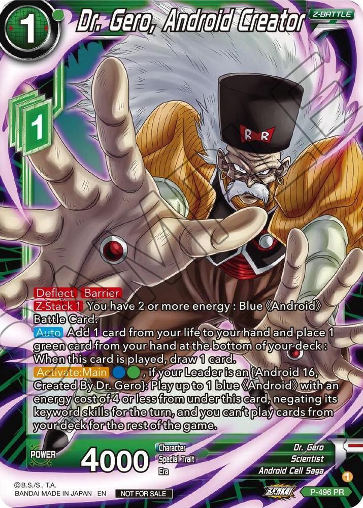 Dr. Gero, Android Creator — Promotion Cards — Dragon Ball Super: Masters