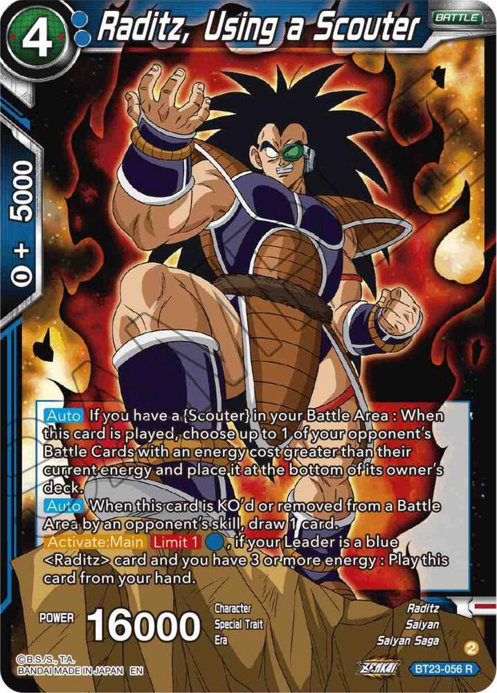 Raditz, Using a Scouter — Perfect Combination — Dragon Ball Super: Masters