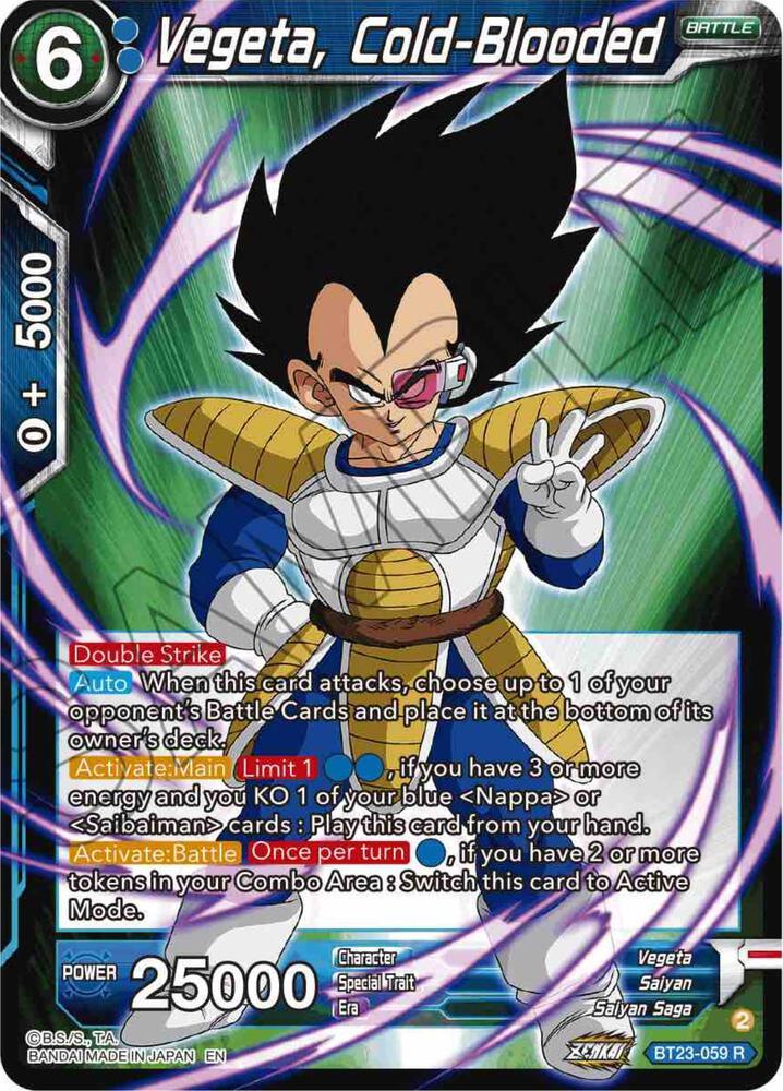Vegeta, Cold-Blooded — Perfect Combination — Dragon Ball Super: Masters