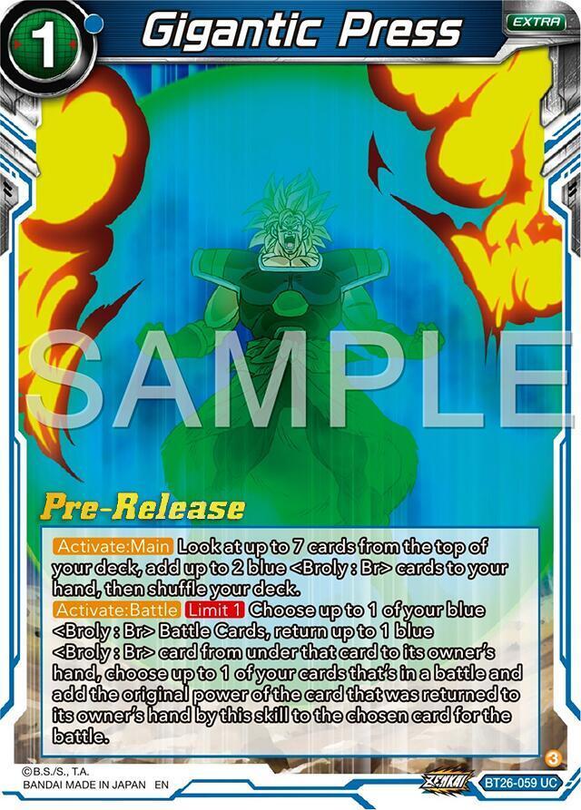 Gigantic Press — Ultimate Advent Pre-Release Cards — Dragon Ball Super: Masters