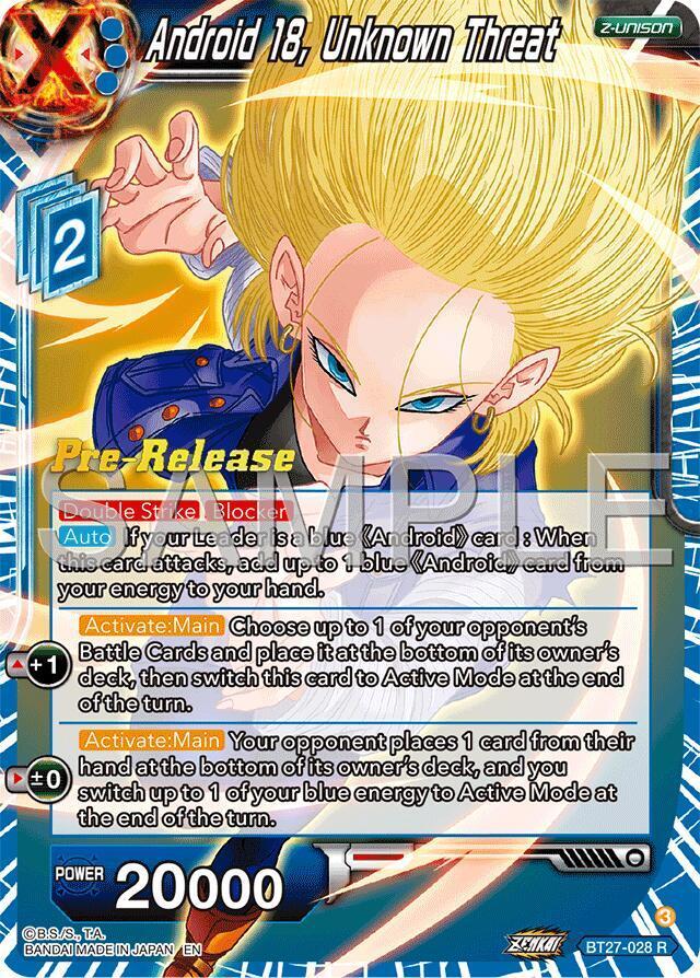 Android 18, Unknown Threat — History of Z Pre-Release Cards — Dragon Ball Super: Masters