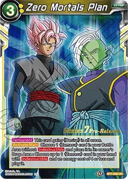 Zero Mortals Plan — Assault of the Saiyans Pre-Release Cards — Dragon Ball Super: Masters