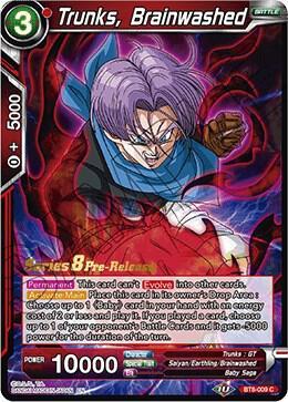 Trunks, Brainwashed — Malicious Machinations Pre-Release Cards — Dragon Ball Super: Masters