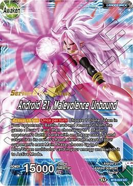 Android 21 // Android 21, Malevolence Unbound — Malicious Machinations Pre-Release Cards — Dragon Ball Super: Masters